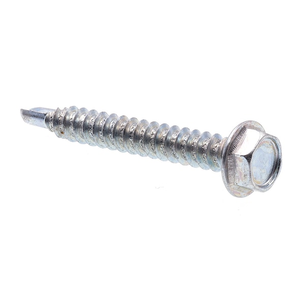 Prime-Line Sheet Metal Screw, SelfDril, Ind Hex Wsh Head No. 8 X 1-1/4in Zinc Plt Cse Hrd 50PK 9032202 - main